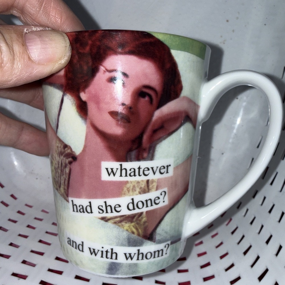 Anne Taintor Mug " With Whom " Pre Owned